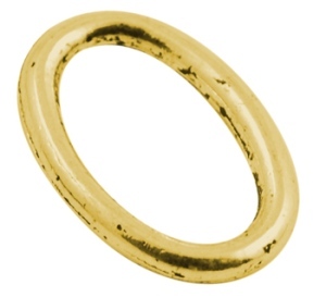 Lot de 25 anneaux ovales lisses couleur or antique-14mm